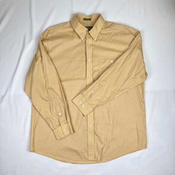 Orvis Yellow Windowpane Long Sleeve Shirt XL - Picture 1 of 9